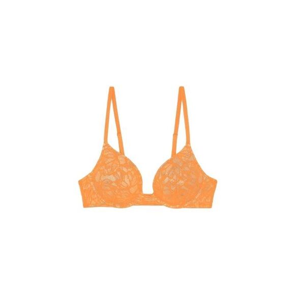NWT Wolford Magnolia Lace Push-Up Demi Bra Mango Yellow 75D / 34D - Picture 4 of 11
